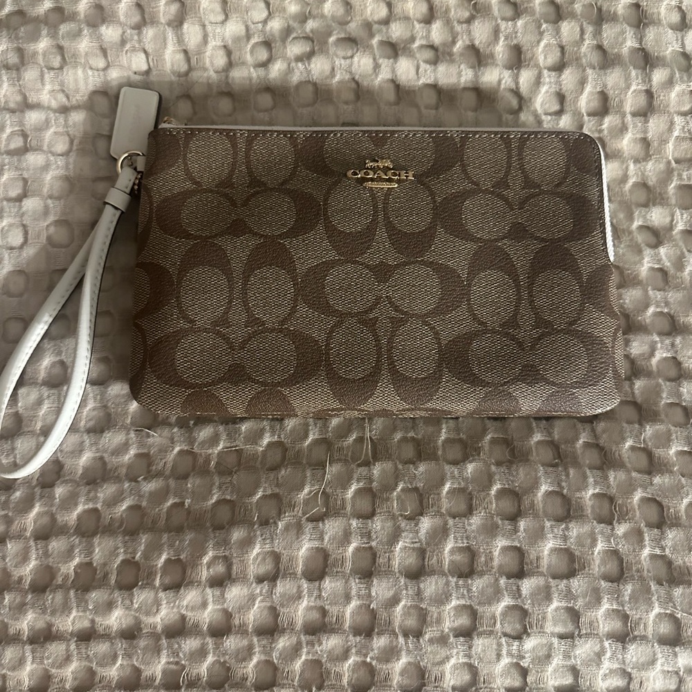 Coach Monogram Brown Wristlet